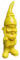Aspinaworld Nain de jardin avec doigt d'honneur - 17 cm - Jaune - Figurine pour le jardin - Décoration résistante aux intempéries