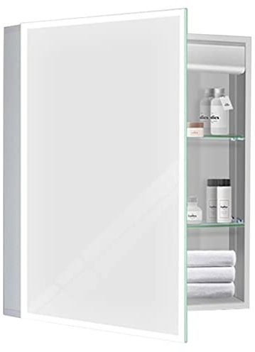 WOTZOV Badezimmerspiegel Badezimmer-Wandspiegelschrank, intelligenter Badezimmer-Objektivschrank zum Aufklappen, Hängeschrank, Aufbewahrungsschrank, Keine Montage erforderlich