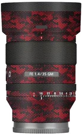 Capuchon d'objectif anti-rayures pour appareil photo Sony FE 35 mm F1.4 GM Body Protector Decal FE 1.4/35 GM 35 1.4 (Mamba rouge)