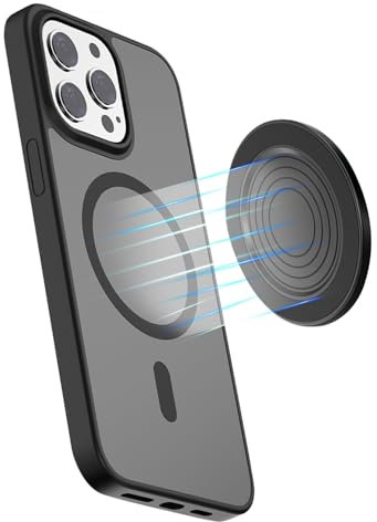 HAFOKO 2.2 Magnetico Selfie Specchio per Retro Fotocamera Compatibile per iPhone 16 15 14 13 12 Pro Max Plus Magnetico Rotondo Sottile Cellulare Telefono Convesso Specchio per Smartphone Vlog-Nero