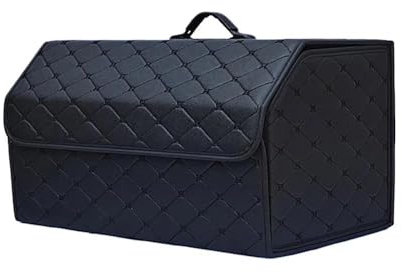 PAPEP Organizer Bagagliaio Auto per Fiat 500 2011-2023, PU Cuoio Auto Organizer Impermeabile Pieghevole Organizzatore Borsa Attrezz Pieghevole,XL