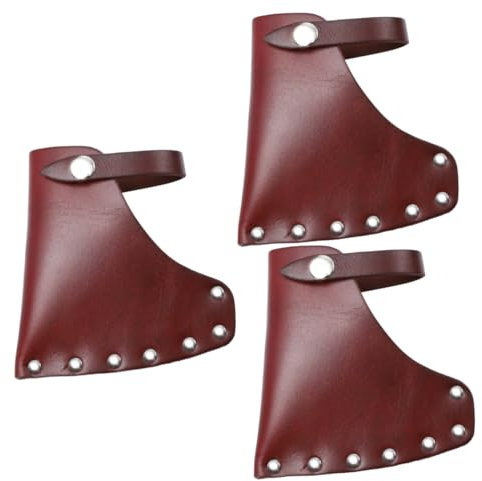 Veemoon 3pcs Thicken Cowhide Sheath for Axes Protectors for Portable Protective Sleeve Buckle
