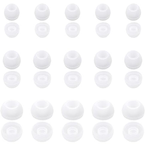 30 Stück Weiß Silikon Ohrhörer Ersatz Ohrstöpsel Ohrstöpsel Komfort Kompatibel Aufsätze In-Ear Weiche Ohrhörer mit Den Meisten In-Ear Kopfhörer (3 Größen)