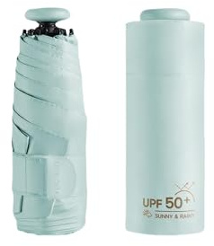 erised's bifrost Mini Parapluie de Voyage Anti-UV, Protection UPF 50 99,9% Compact/léger Petit Portable, Sac à Dos/Sac à Main Pliable Parapluie de Poche, Pluie,Blocage/Femmes, Enfants