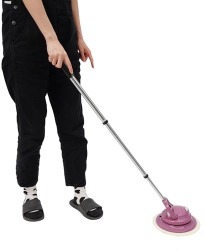 Elektrischer Bodenwischer Kabellos – 36W Akku-Wischmopp mit 160 U/min, 3-in-1 (Wischen/Wachsen/Schrubben), 360° Drehbar & LED für Hartböden (Laminat, Fliesen) – Inkl. 6 Pads & Staubbürste – Rosa