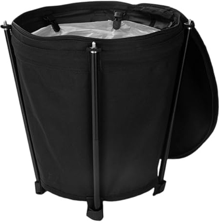 F Fityle Poubelle de Camping Portable avec Couvercle zippé, multifonctionnelle, pour Votre équipement de Camping, Noir