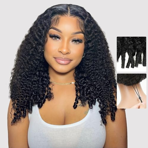 30 Zolls Burmese Curly 9x6 Glueless Human Hair Wig with Spiral Curls Ends,200 Density Drawstring Pre Plucked Pre Cut Wear and Go HD Lace Closure Wig Effortless Style Breathable for Black Women