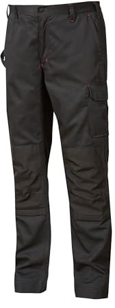 Pantaloni da lavoro da uomo U-Power Alfa, pantaloni cargo elastici in vita, con tasche per ginocchiere, tasche multiple, tessuto confortevole, usura esterna resistente e durevole (GREY METEORITE_44)