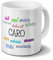 Tasse mit Namen Caro - Motiv Positive Eigenschaften - Namenstasse, Kaffeebecher, Mug, Becher, Kaffeetasse - Farbe Weiß