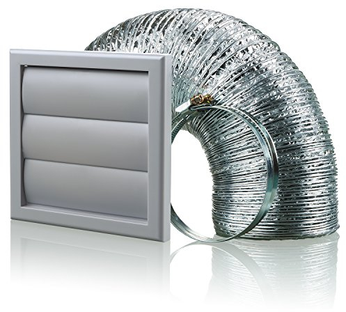 Cooker Hood Wall Ventilation Duct Gravity Flap Shutter Vent Kit Bathroom Fan or Kitchen Hob Extractor (6 inch Grey)