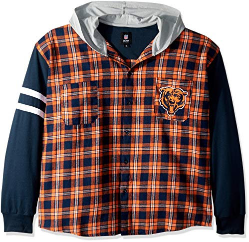 FOCO Chicago Bears Leichte Flanell-Kapuzenjacke – Herren XL