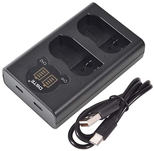 DSTE Double Chargeur USB avec écran LCD Compatible pour EN-EL15 et Nikon 1 V1,D7200,D7100,D750,D600,D7000,D810,D610,D800E,D810A,D800 Digital SLR Caméra,Nikon Batterie Grip MB-D11,MB-D12,MB-D15,MB-D17