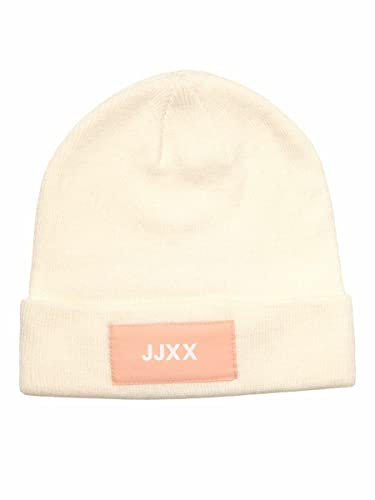 JACK & JONES Damen Jjxx Jxbasic Logo Beanie Sn Strickmützen für Damen, Cloud Dancer, Einheitsgröße