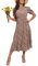 GRECERELLE Womens Summer Midi Dress Floral Print Boho Dress Ruffle Puff Sleeve High Waist A-Line Casual Boho Cocktail Holiday Beach Long Dress for Ladies (FP Pastoral Coffee, XXL)