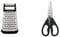 KitchenAid Cheese Grater with Container and Lid, 4-Sided & All Purpose Shears, Kitchen Scissor, Durable and Easy to Clean, Onyx Black