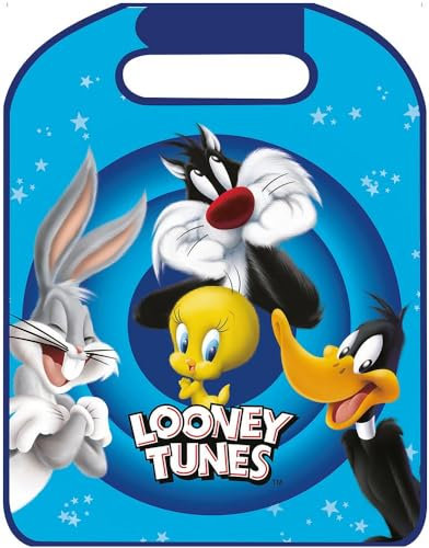 Proteggisedile auto sedile anteriore Looney Tunes bambino bambina viaggi cartoni animati azzurro protezione Silvestro Titti Bugs Bunny Daffy Duck