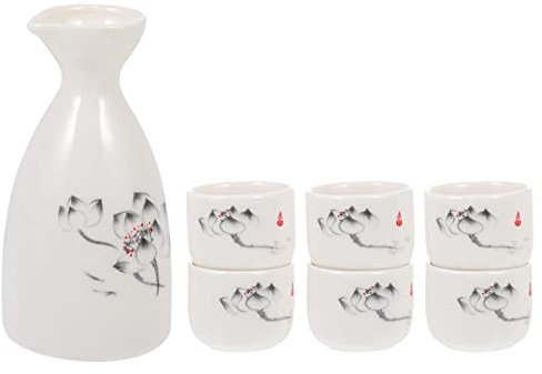 SHERCHPRY Krug Japanischen Sake Ochoko-tassen Japanische Servierflasche Weinbecher Warm Wein Topf Tokkuri-Sake-Flasche Soju-Tee-Set Gunst Grüne Flasche Getränke Keramik Japanischer Stil