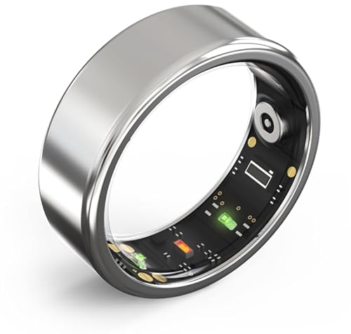 Anillo de salud inteligente, rastreador para monitor de frecuencia cardíaca, oxígeno en sangre, temperatura corporal, sueño, podómetro, APP, recargable, Impermeable, para mujeres y hombres,Silver-#7