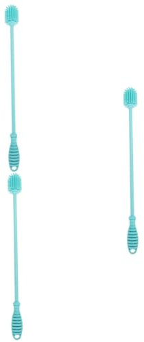 minkissy 3stücke Multifunktionale Silikon-reinigungsbürste Für Flaschen Und Gläser Langlebig Und Kratzfrei Für Babyflaschen Und Lebensmittelbehälter Himmelblaue Farbe -Zertifiziert