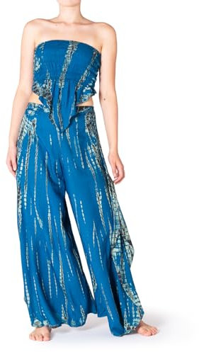 PANASIAM Pants Top Set Cuba TieDy, Blue Grey, M