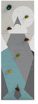 2-in-1 Kletterwand für Kinder und Leiterstangen für Kinder LEZUN [L] – 3, 6 und 9 Paneele, Kinderspielplatz für Innen/Außen, Bergkletterwand, Holzwand für Kinder (3 Paneelen, Grüne Berge)
