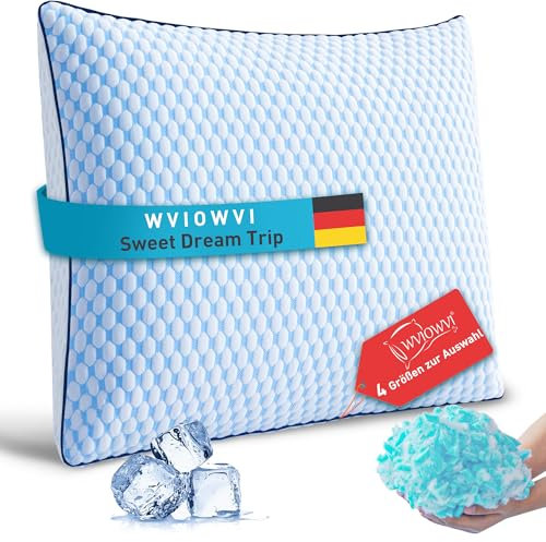 WVIOWVI Kopfkissen 40x40, Kühlendes Kopfkissen, Memory Foam Kissen Nackenkissen Ergonomisches Seitenschläferkissen Schlafkissen für Seiten, Rücken & Bauchschläfer