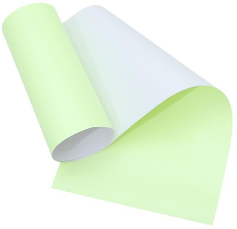 Película Autoadhesiva Luminosa Pet Verde Claro para Coche y Taza | Resistente Decoloración, Uso Versátil en Seguridad y Decoración, una Sola Bobina para Manualidades