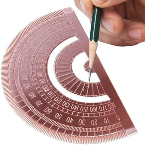 Goniometro Misuratore Angoli - Strumento Per Macchinisti - Goniometro In Metallo 180 Gradi Per Carpenteria Costruzione Disegno Geometria Formazione Ingegneria Falegnameria Misurazione Preciso