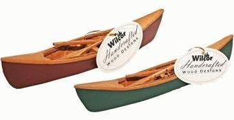 Handgefertigtes Kanu aus Holz mit Paddeln, Miniatur-Nachbildung (1 Stück) 17,8 cm