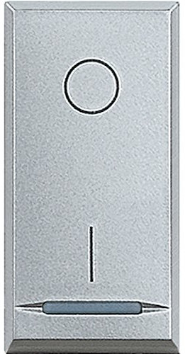 BTicino HC4002 Interrupteur Bipolaire 20A Axolute, 1 Module, Finition Aluminium, Lot de 10