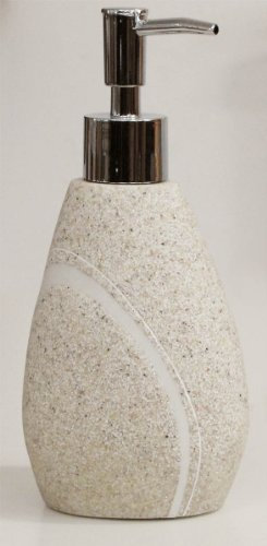 AWD DESIGN Hochwertiger Seifenspender-Lotionsspender -Modell: Little Rock-Farbe: BEIGE -Stone Optik