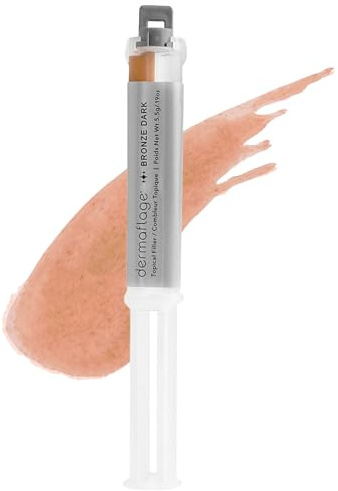 Dermaflage Topical Filler Single Applicator for scars - Bronze Dark | Silicone Refill Scar Filler for Recessed Scars, Wrinkles & Deep Pockmarks, Waterproof Skin-Like Concealer, 30 Applications