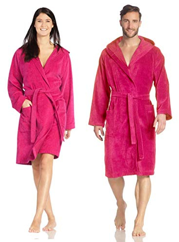 Vossen Damen Bademantel Texas, Einfarbig, Rot (cranberry 377), S (38-44)