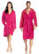 Vossen Damen Bademantel Texas, Einfarbig, Rot (cranberry 377), S (38-44)
