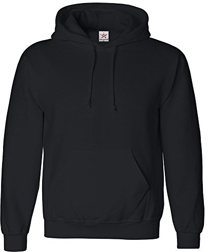 Star and Stripes Classic Plain Pullover Hoodie Unsex and These are Ideal for Mens and Ladies Hooded Sweatshirt, L, Black