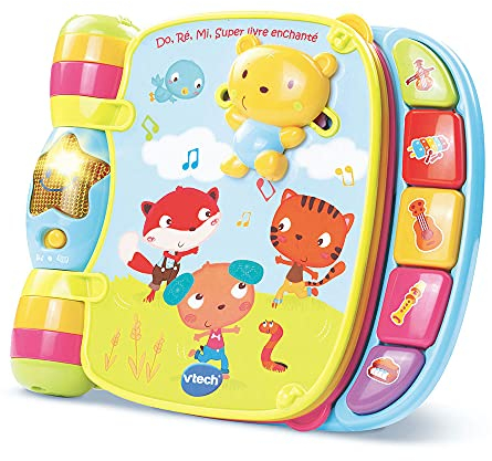 VTech - 166705 - Jouet Musical - Do, Ré, Mi Super Livre Enchanté - Bleu - Version FR
