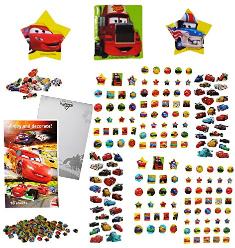 alles-meine.de GmbH 500 TLG. XXL Set: Sticker & Malblock - Cars - Lightning McQueen - 3-D Aufkleber & Normale - mit AusmalBlock - groß - Auto Fahrzeuge Car Autos - Mc Queen -..