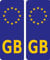 2 x Motorcycle Motorbike GB EU Euro Car Number Plate Vinyl Stickers United Kingdom EU Brexit GB by Ellis Graphix