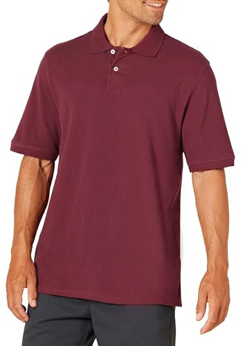 Amazon Essentials Men's Regular-Fit Cotton Pique Polo Shirt (Available in Big and Tall), Burgundy, XXL