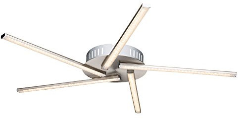 17 Watt LED Decken Leuchte Esszimmer Strahler 5 Stäbe verstellbar Kristalle Globo 67002-17F