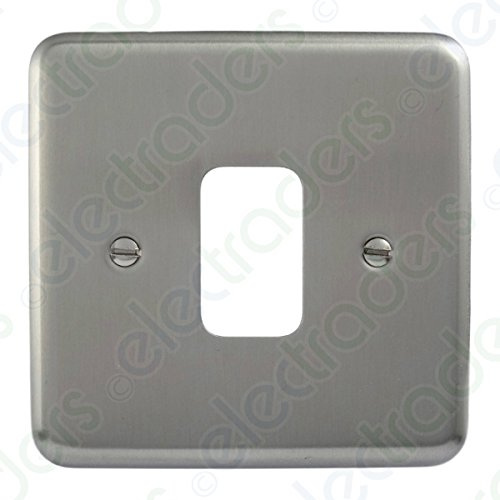 Deta G3351 Grid Cover Plate - 1 Gang Satin Chrome