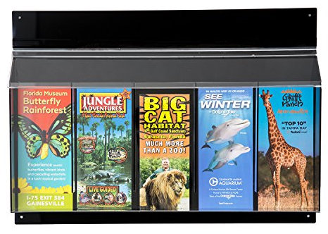 Source One Acryl Schwarz Outdoor Trifold Prospekthalter, mehrere Größen erhältlich 1 Packung 5 Pocket