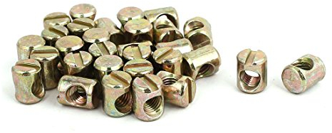 Sourcingmap M5 x 10 mm gelb verzinkt Kreuz Dübel Schlitz Barrel Muttern 30 Stück