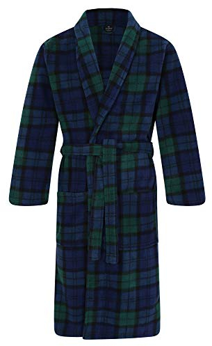 John Christian Vestaglia Uomo in Pile, Tartan Scozzese (L)