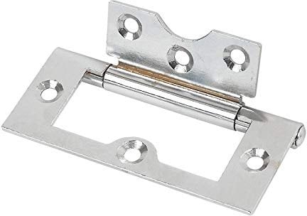 2 x Polished Chrome Flush Door Cabinet Cupboard Hinges 76mm 3 Inch