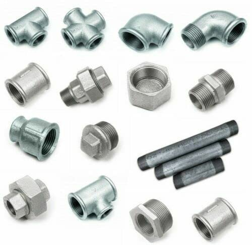 Raccord Fileté Fonte Malléable Galvanisée - Union Plate Étanche Mâle-Femelle - Raccordement Démontable Plomberie