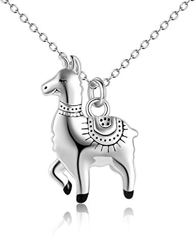 YAFEINI Alpaka Lama Geschenke Sterling Silber Lama Halskette Niedlich Alpaka Anhänger Schmuck für Frauen Mädchen Geschenke