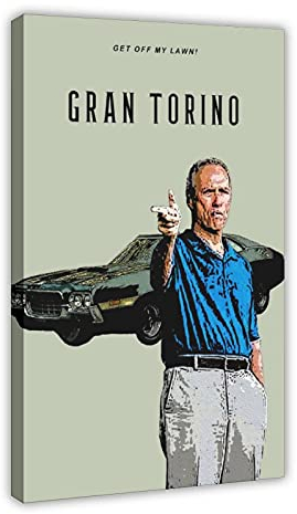 2008 Classic Plot Thriller Gran Torino Filmposter Leinwand Poster Schlafzimmer Dekor Sport Landschaft Büro Raum Dekor Geschenk Rahmen: 50 x 75 cm