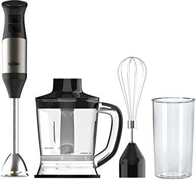 Solac Professional 1000W* Stainless Steel Hand Blender w/Accessories Kit,Standard,SJK-1172