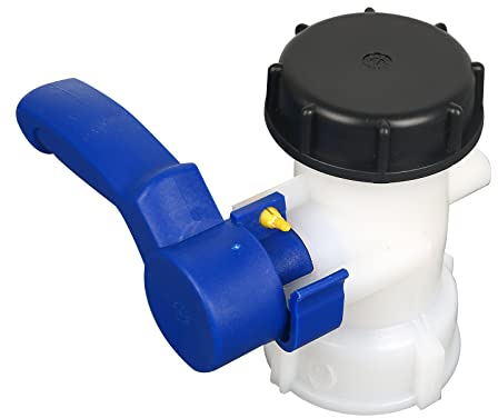 Upgrade 62mm IBC Wassertank Adapter Universal Auslaufhahn IBC Tank Wasserhahn Kugelhahn Auslaufventil für IBC Container, Wassertank, Regenwassertank